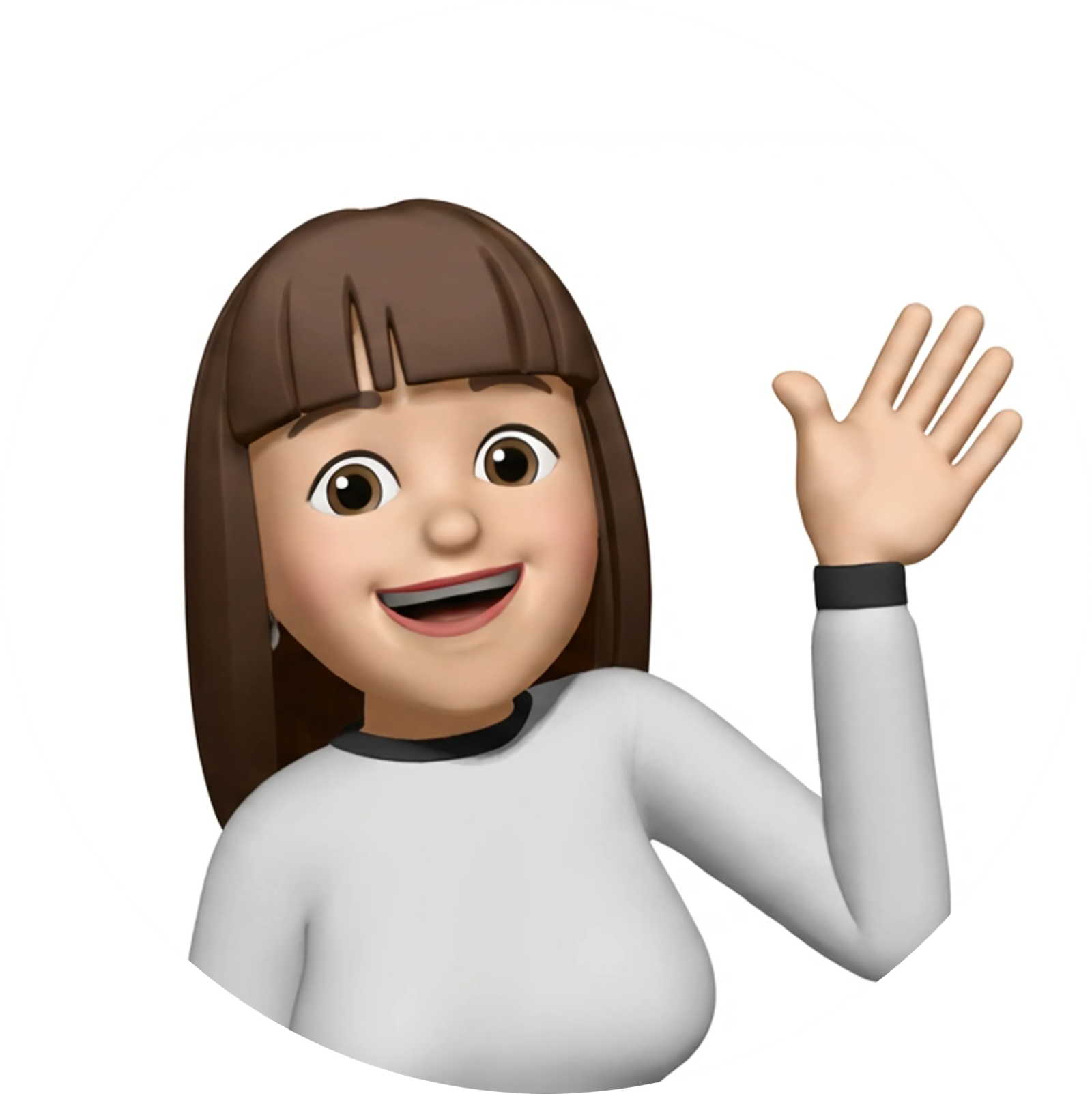 Großer Memoji Avatar braunhaarige Frau
