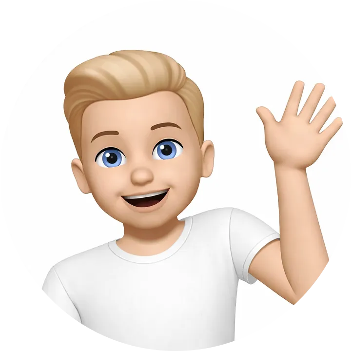 3D Memoji Avatar winkend mit blondem Haar